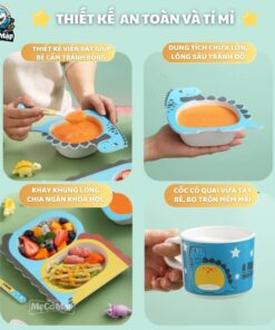 Set đồ dùng ăn dặm sợi tre cho bé 54 set an dam soi tre 10