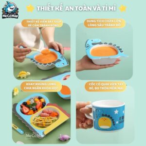 Set đồ dùng ăn dặm sợi tre cho bé 54 set an dam soi tre 10