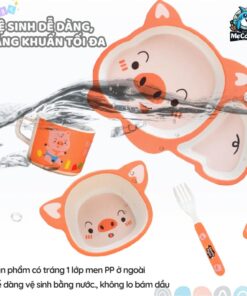 Set đồ dùng ăn dặm sợi tre cho bé 52 set an dam soi tre 12