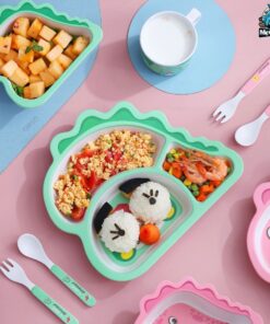 Set đồ dùng ăn dặm sợi tre cho bé 71 set an dam soi tre 18