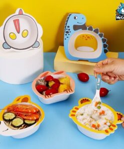 Set đồ dùng ăn dặm sợi tre cho bé 69 set an dam soi tre 20