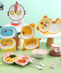 Set đồ dùng ăn dặm sợi tre cho bé 72 set an dam soi tre 24