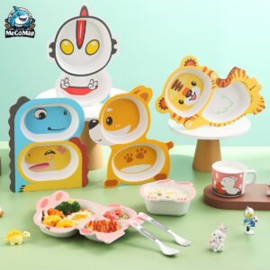 Set đồ dùng ăn dặm sợi tre cho bé 72 set an dam soi tre 24