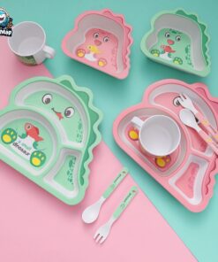 Set đồ dùng ăn dặm sợi tre cho bé 73 set an dam soi tre 25