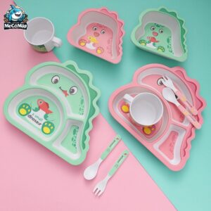 Set đồ dùng ăn dặm sợi tre cho bé 73 set an dam soi tre 25