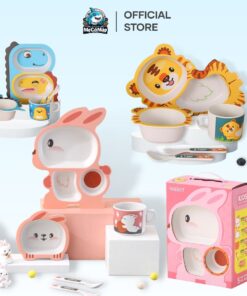 Set đồ dùng ăn dặm sợi tre cho bé 49 set an dam soi tre 28