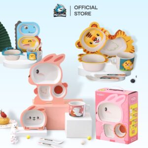 Set đồ dùng ăn dặm sợi tre cho bé 49 set an dam soi tre 28