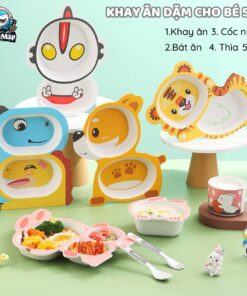 Set đồ dùng ăn dặm sợi tre cho bé 50 set an dam soi tre 29