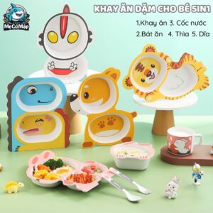 Set đồ dùng ăn dặm sợi tre cho bé 50 set an dam soi tre 29