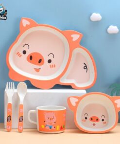 Set đồ dùng ăn dặm sợi tre cho bé 65 set an dam soi tre 3