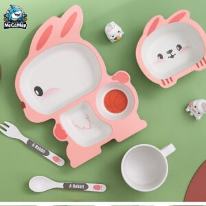 Set đồ dùng ăn dặm sợi tre cho bé 60 set an dam soi tre 30