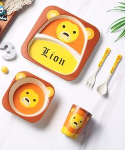 Set đồ dùng ăn dặm sợi tre cho bé 64 set an dam soi tre 4