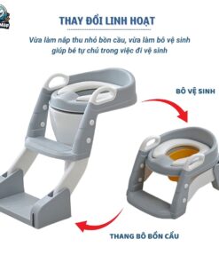 Nắp thu nhỏ bồn cầu cho bé kèm thang 28 Thang bo 2in1 11