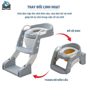 Nắp thu nhỏ bồn cầu cho bé kèm thang 28 Thang bo 2in1 11