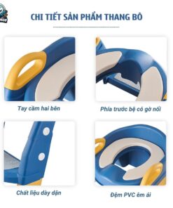 Nắp thu nhỏ bồn cầu cho bé kèm thang 26 Thang bo 2in1 5