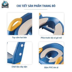 Nắp thu nhỏ bồn cầu cho bé kèm thang 26 Thang bo 2in1 5