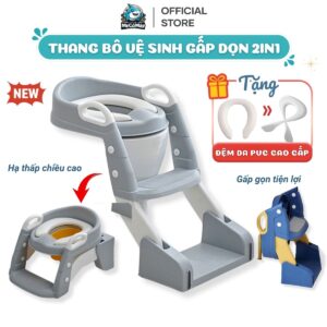 Nắp thu nhỏ bồn cầu cho bé kèm thang 22 Thang bo 2in1 6