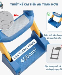 Nắp thu nhỏ bồn cầu cho bé kèm thang 25 Thang bo 2in1 9