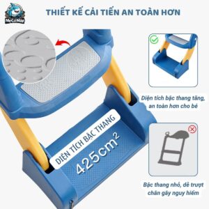 Nắp thu nhỏ bồn cầu cho bé kèm thang 25 Thang bo 2in1 9