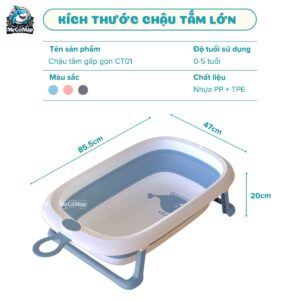 Chậu tắm cho bé gấp gọn Pakey CT01 38 chau tam cho be gap gon CT01 5