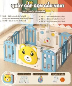 Quây cũi cho bé gấp gọn Pakey Gấu NC01