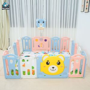 Quây cũi nhựa gấp gọn gấu NC01