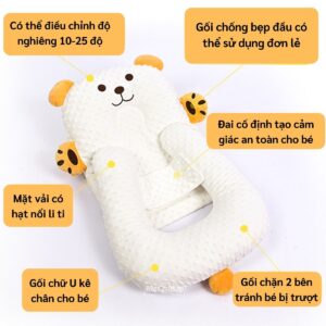 Gối chống trào ngược cho bé Lampa G02 25 goi chong trao nguoc G02 2