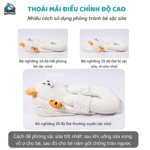 Gối chống trào ngược cho bé Lampa G02 29 goi chong trao nguoc G02 5