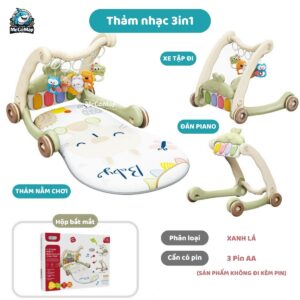 Thảm nhạc cho bé 3in1 TN04 màu xanh lá