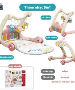 Thảm nhạc cho bé 3in1 TN04 màu hồng
