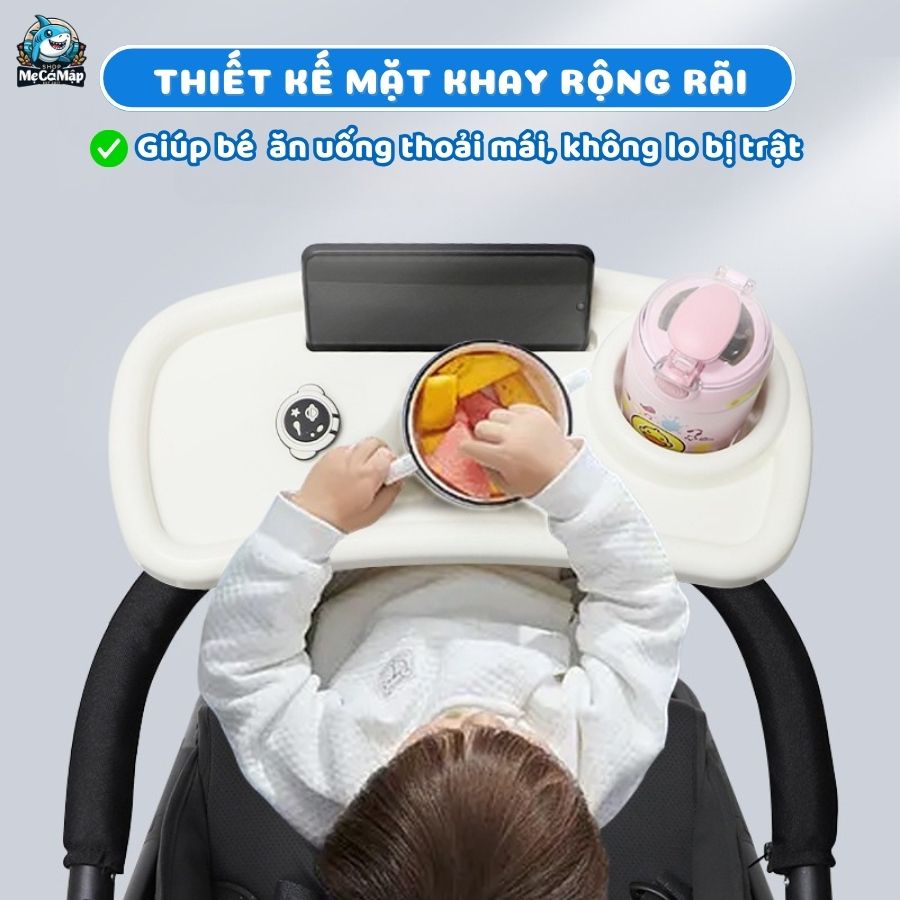 Xe đẩy gấp gọn 2 chiều Baobaohao V16 + Khay ăn dặm V16