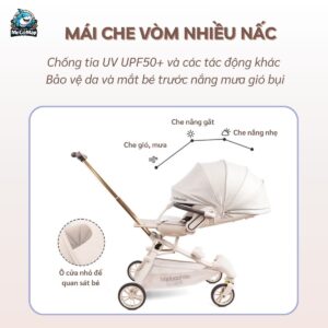 Xe đẩy gấp gọn 2 chiều Baobaohao V16 + Khay ăn dặm V16 74 xe day baobaohao v16 1