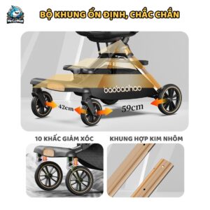 Xe đẩy gấp gọn 2 chiều Baobaohao V16 + Khay ăn dặm V16 81 xe day baobaohao v16 13