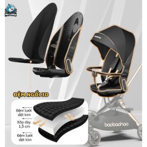 Xe đẩy gấp gọn 2 chiều Baobaohao V16 + Khay ăn dặm V16 85 xe day baobaohao v16 17