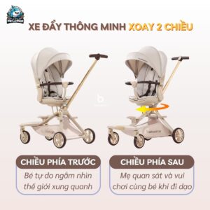 Xe đẩy gấp gọn 2 chiều Baobaohao V16 + Khay ăn dặm V16 70 xe day baobaohao v16 36