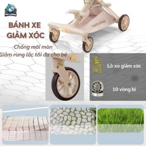 Xe đẩy gấp gọn 2 chiều Baobaohao V16 + Khay ăn dặm V16 77 xe day baobaohao v16 4