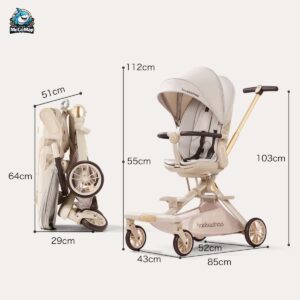 Xe đẩy gấp gọn 2 chiều Baobaohao V16 + Khay ăn dặm V16 79 xe day baobaohao v16 6