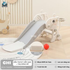 Cầu trượt Hươu KS04 32 Cầu trượt hươu KS04 màu ghi trắng
