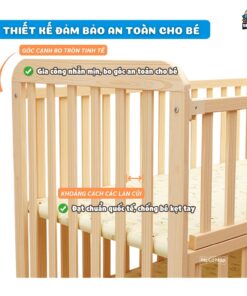 Giường cũi gỗ cho bé Pakey CG01