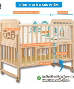 Giường cũi gỗ cho bé Pakey CG01