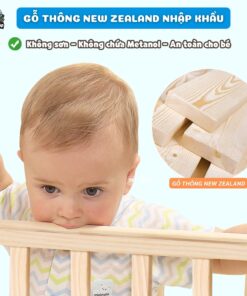 Giường cũi gỗ cho bé Pakey CG01