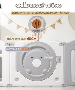 Quây cũi nhựa gấp gọn Funny Bear 38 quay cui gap gon funny bear 1