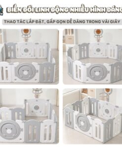 Quây cũi nhựa gấp gọn Funny Bear 31 quay cui gap gon funny bear 12