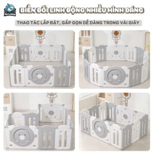 Quây cũi nhựa gấp gọn Funny Bear 31 quay cui gap gon funny bear 12