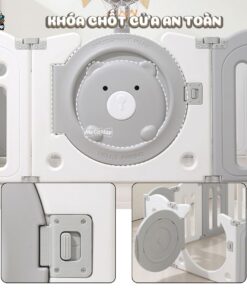 Quây cũi nhựa gấp gọn Funny Bear 37 quay cui gap gon funny bear 2