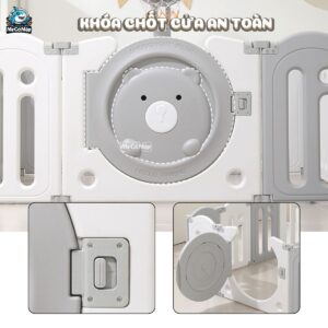 Quây cũi nhựa gấp gọn Funny Bear 37 quay cui gap gon funny bear 2