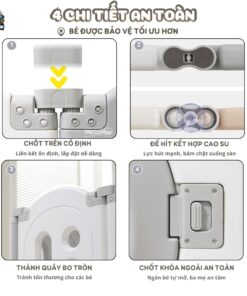 Quây cũi nhựa gấp gọn Funny Bear 36 quay cui gap gon funny bear 3