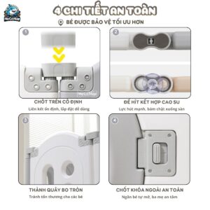 Quây cũi nhựa gấp gọn Funny Bear 36 quay cui gap gon funny bear 3