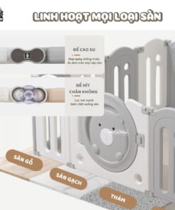 Quây cũi nhựa gấp gọn Funny Bear 34 quay cui gap gon funny bear 5