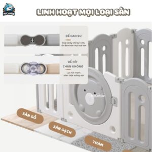 Quây cũi nhựa gấp gọn Funny Bear 34 quay cui gap gon funny bear 5